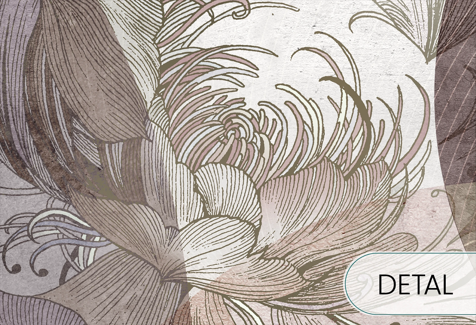 SECESSIO GEOMETRIC - muave -  tapeta artystyczna do salonu lub sypialni