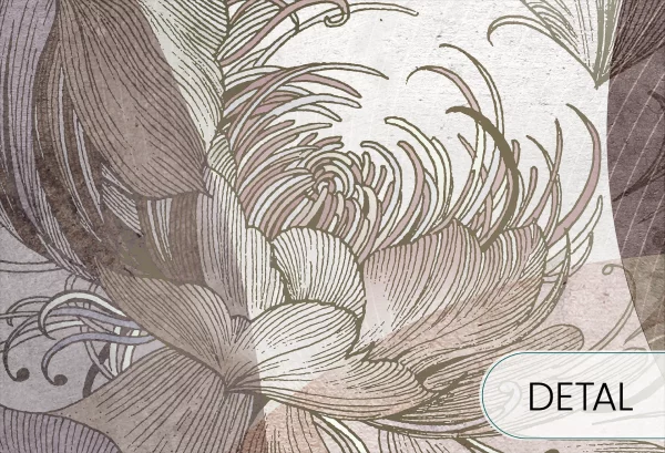 SECESSIO GEOMETRIC - muave -  tapeta artystyczna do salonu lub sypialni - detal