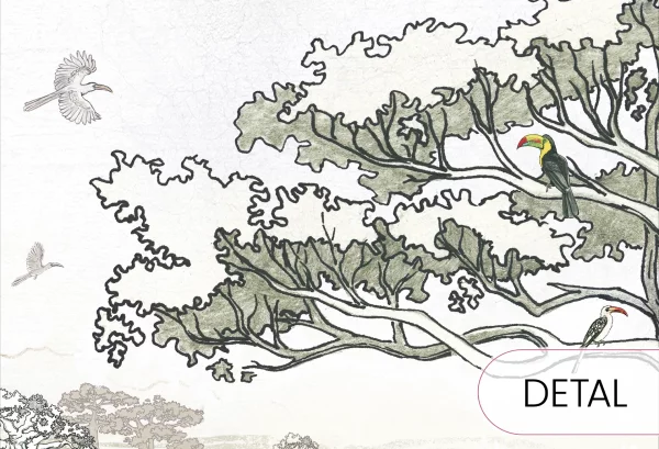 SAWANNA - vivid- Tapeta dziecięca z motywem sawanny - detal