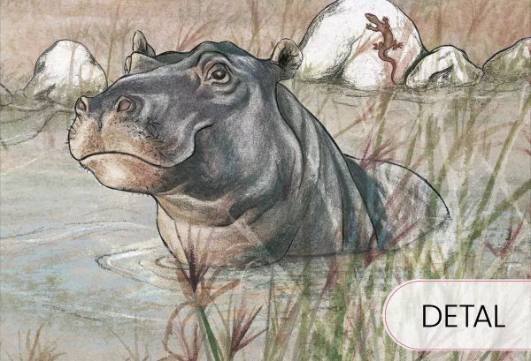 SAWANNA - vivid- Tapeta dziecięca z motywem sawanny - detal