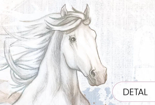 GALOP - blue - tapeta z koniem - detal