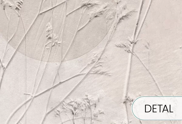 ORBIS - latte - delikatna tapeta z trójwymiarowym efektem kwiatów - detal