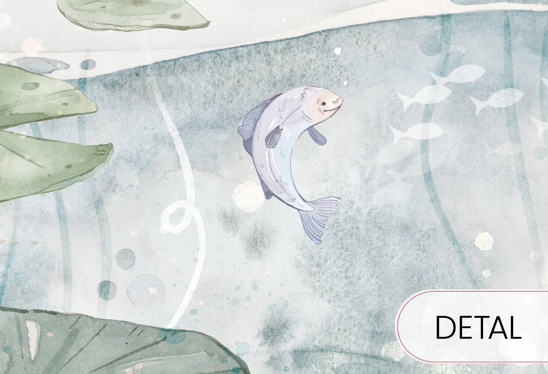 SWAN LAKE - rainbow - tapeta z jeziorem i łabędziami do pokoju dziecięcego