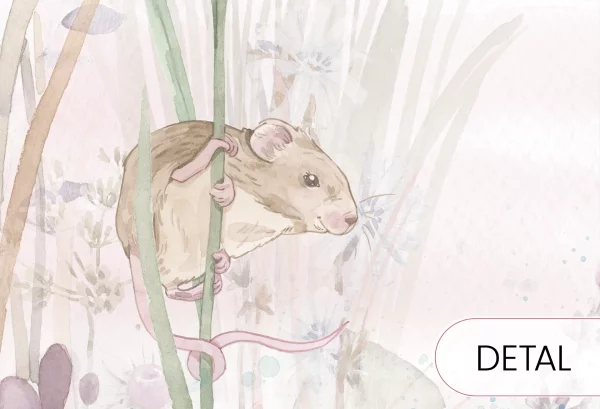 SWAN LAKE - rainbow - tapeta z jeziorem i łabędziami do pokoju dziecięcego - detal