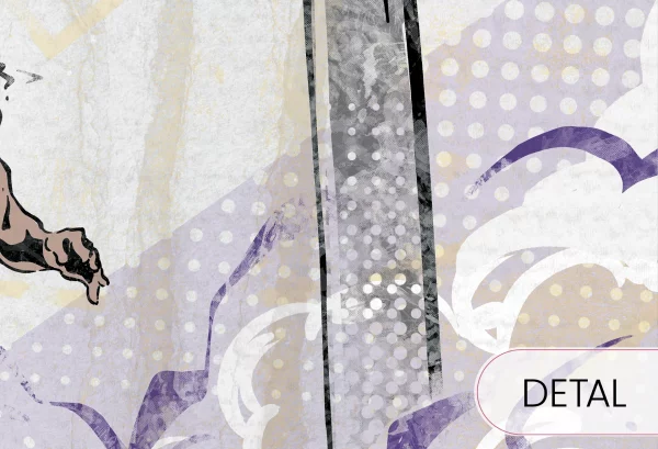 BASKETBALL - violet - sportowa tapeta do pokoju nastolatka - detal