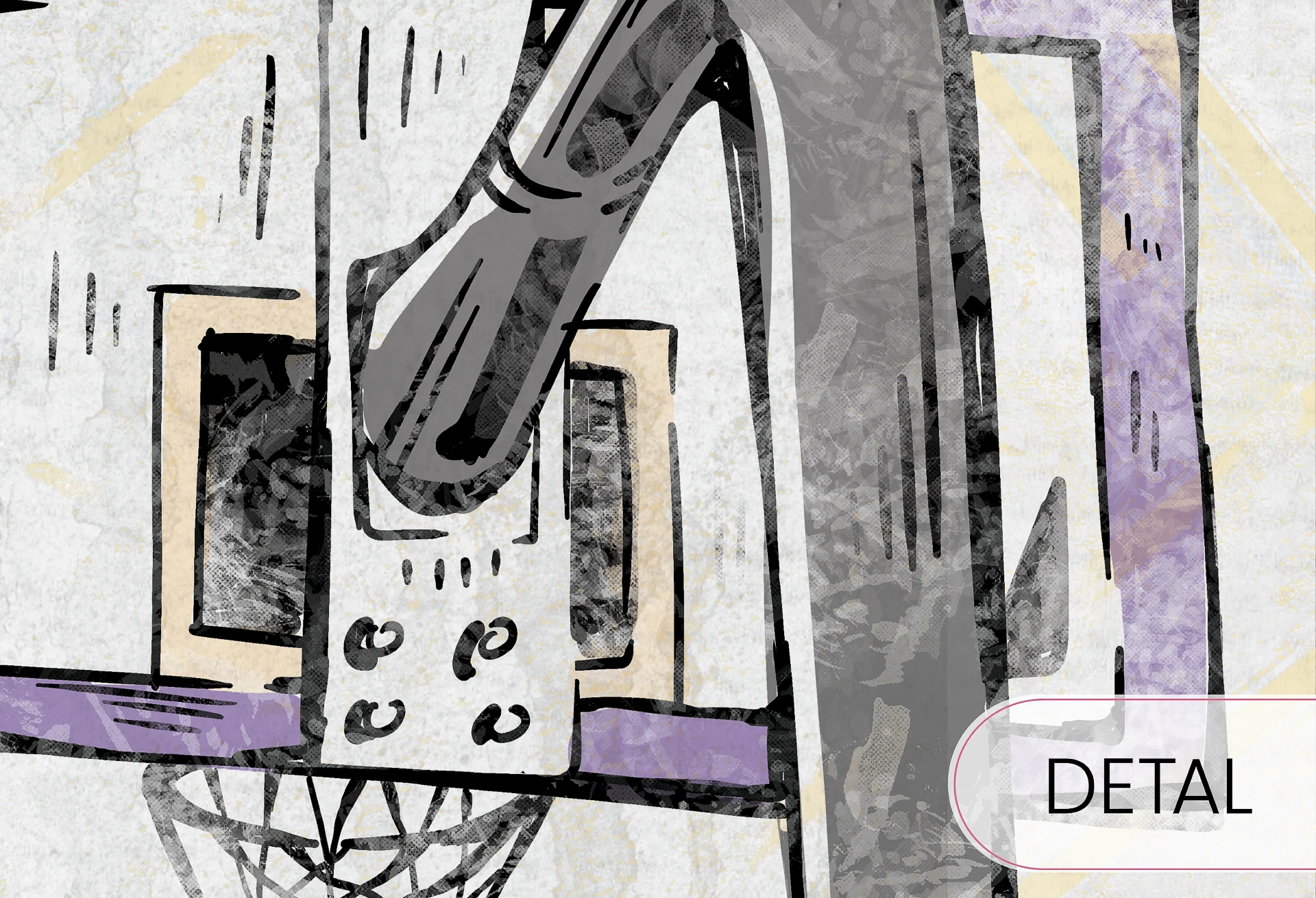 BASKETBALL - violet - sportowa tapeta do pokoju nastolatka