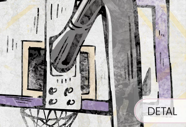 BASKETBALL - violet - sportowa tapeta do pokoju nastolatka - detal