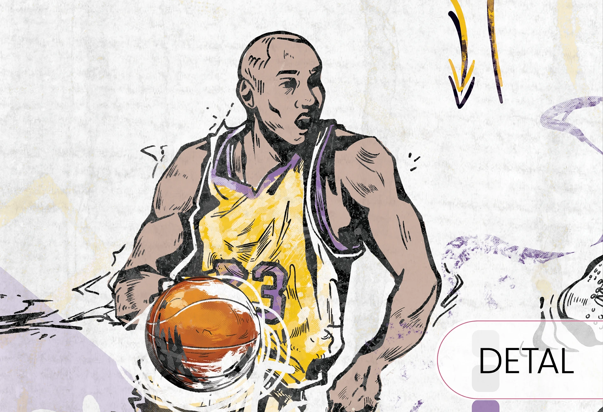 BASKETBALL - violet - sportowa tapeta do pokoju nastolatka