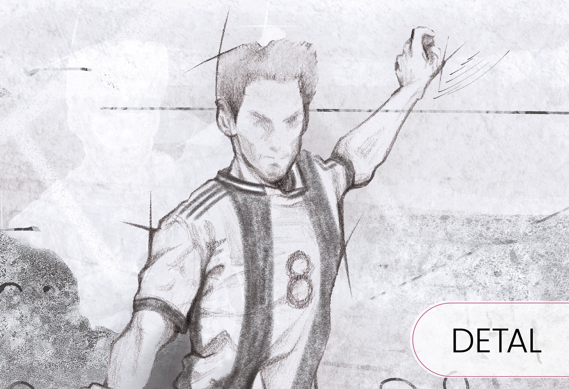 SOCCER - black and white - tapeta do pokoju chłopca z piłkarzem