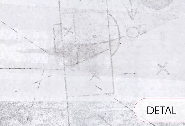 SOCCER - black and white - tapeta do pokoju chłopca z piłkarzem - detal