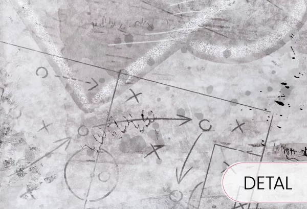 SOCCER - black and white - tapeta do pokoju chłopca z piłkarzem - detal