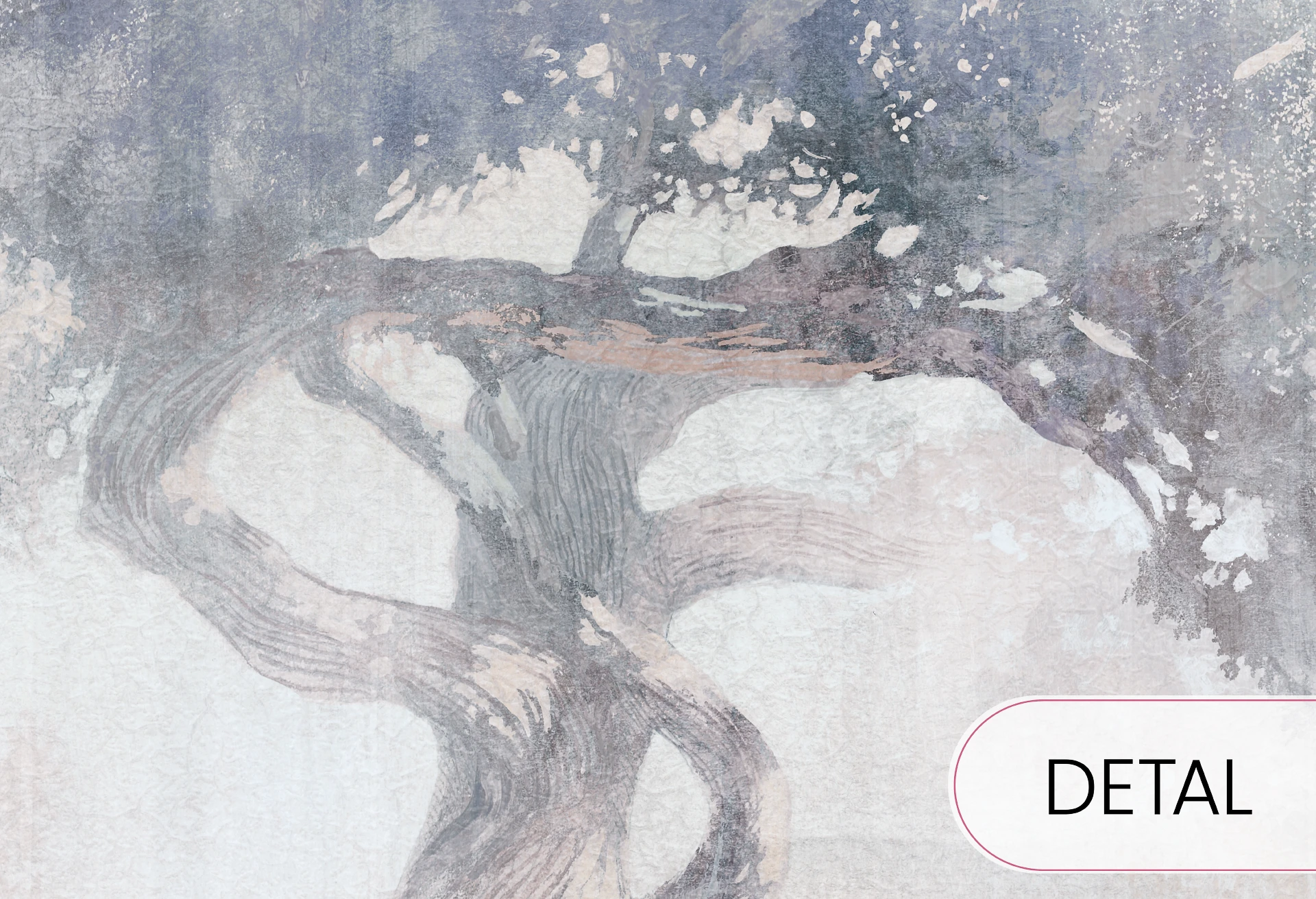 GAIA - silver - elegancka tapeta z wielkim drzewem do salonu i sypialni