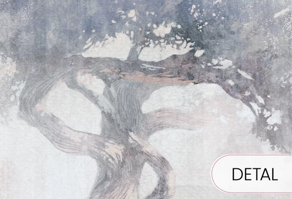 GAIA - silver - elegancka tapeta z wielkim drzewem do salonu i sypialni - detal