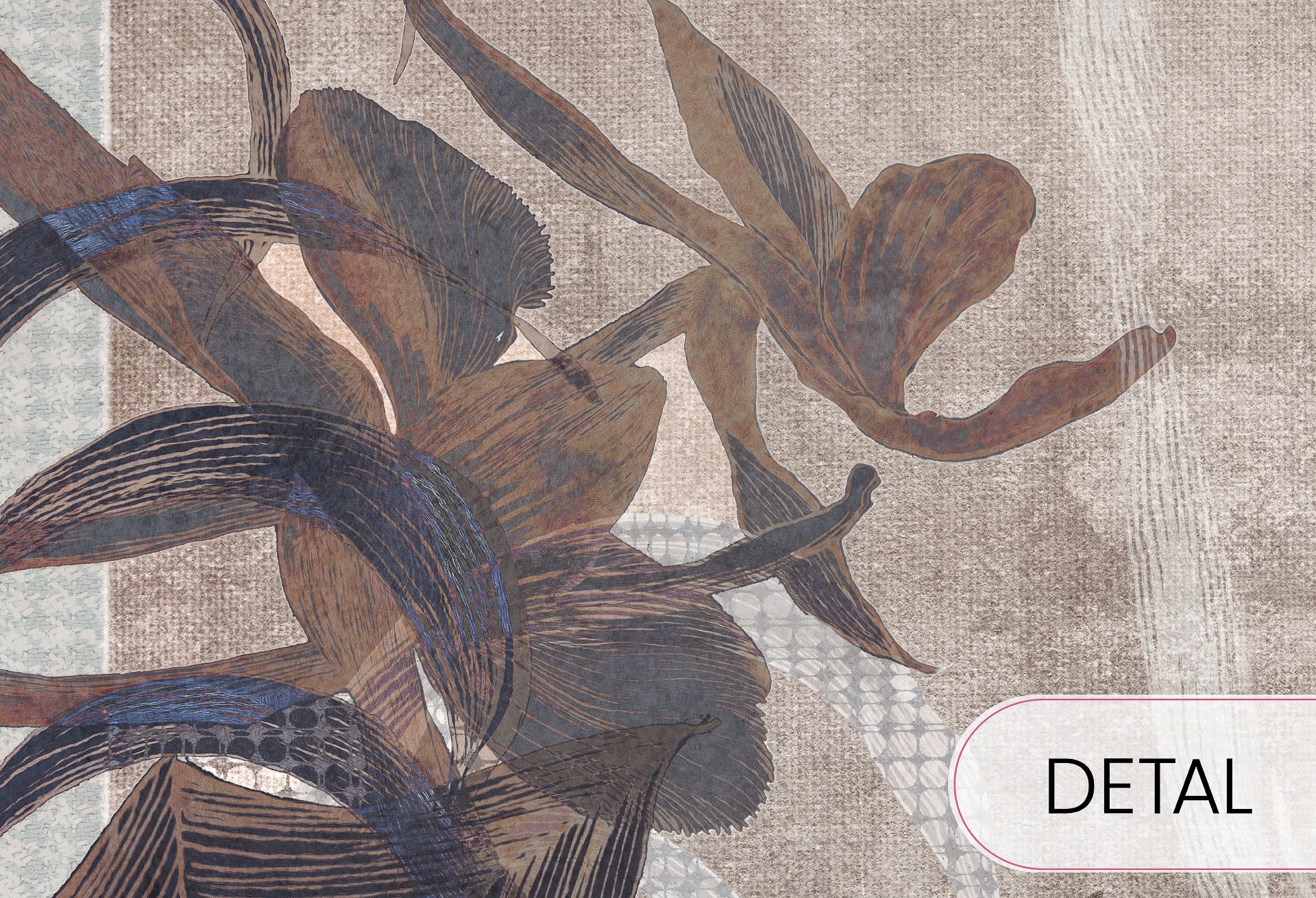 PRIMAVERA - sapphire - graficzna tapeta do odważnych wnętrz