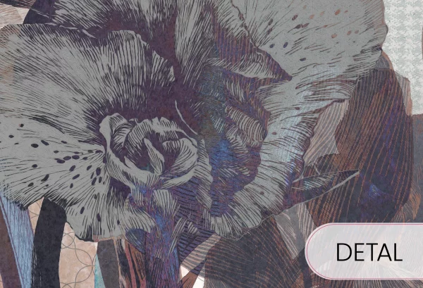 PRIMAVERA - sapphire - graficzna tapeta do odważnych wnętrz - detal