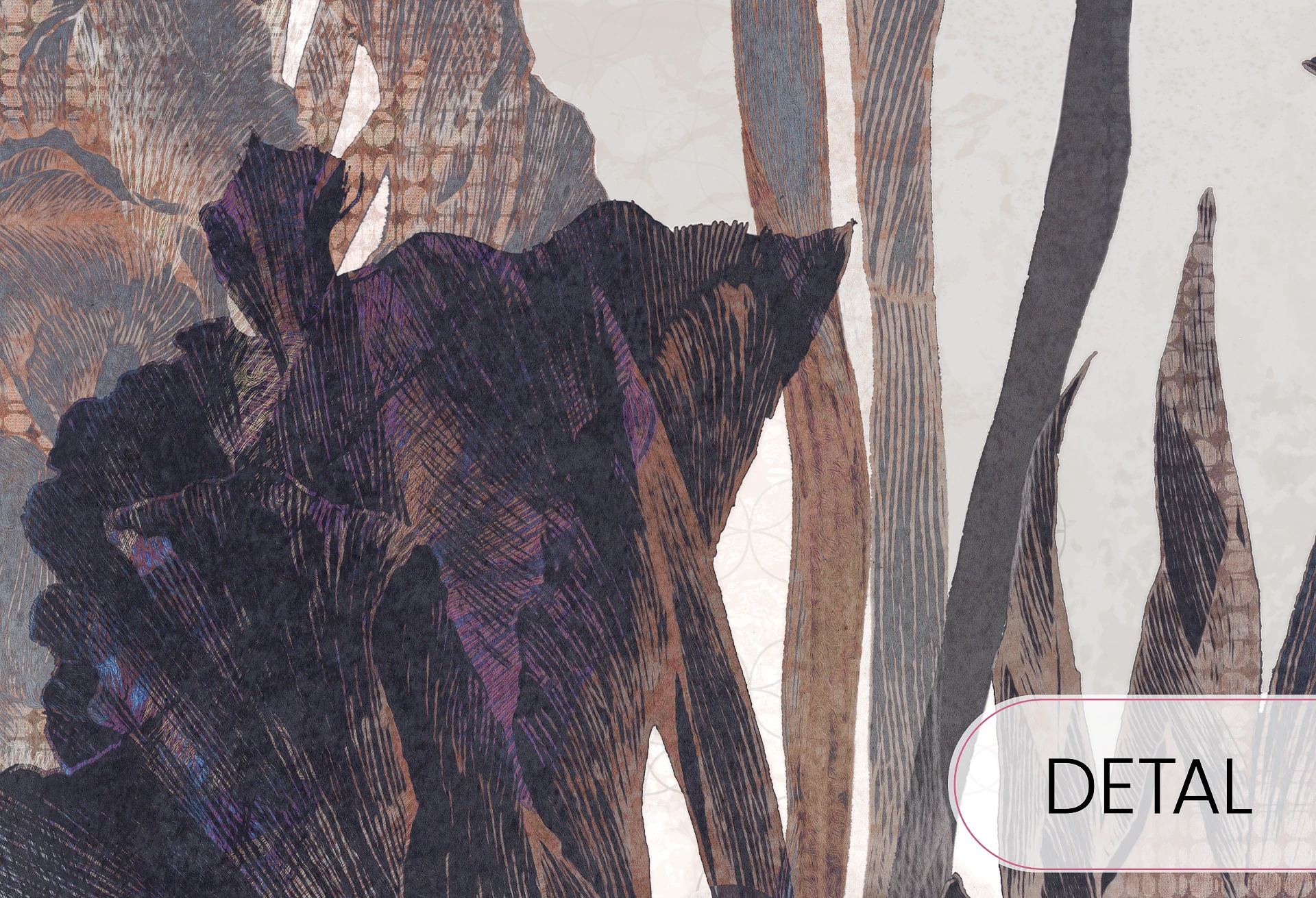 PRIMAVERA - sapphire - graficzna tapeta do odważnych wnętrz