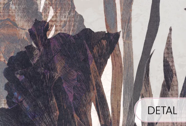 PRIMAVERA - sapphire - graficzna tapeta do odważnych wnętrz - detal