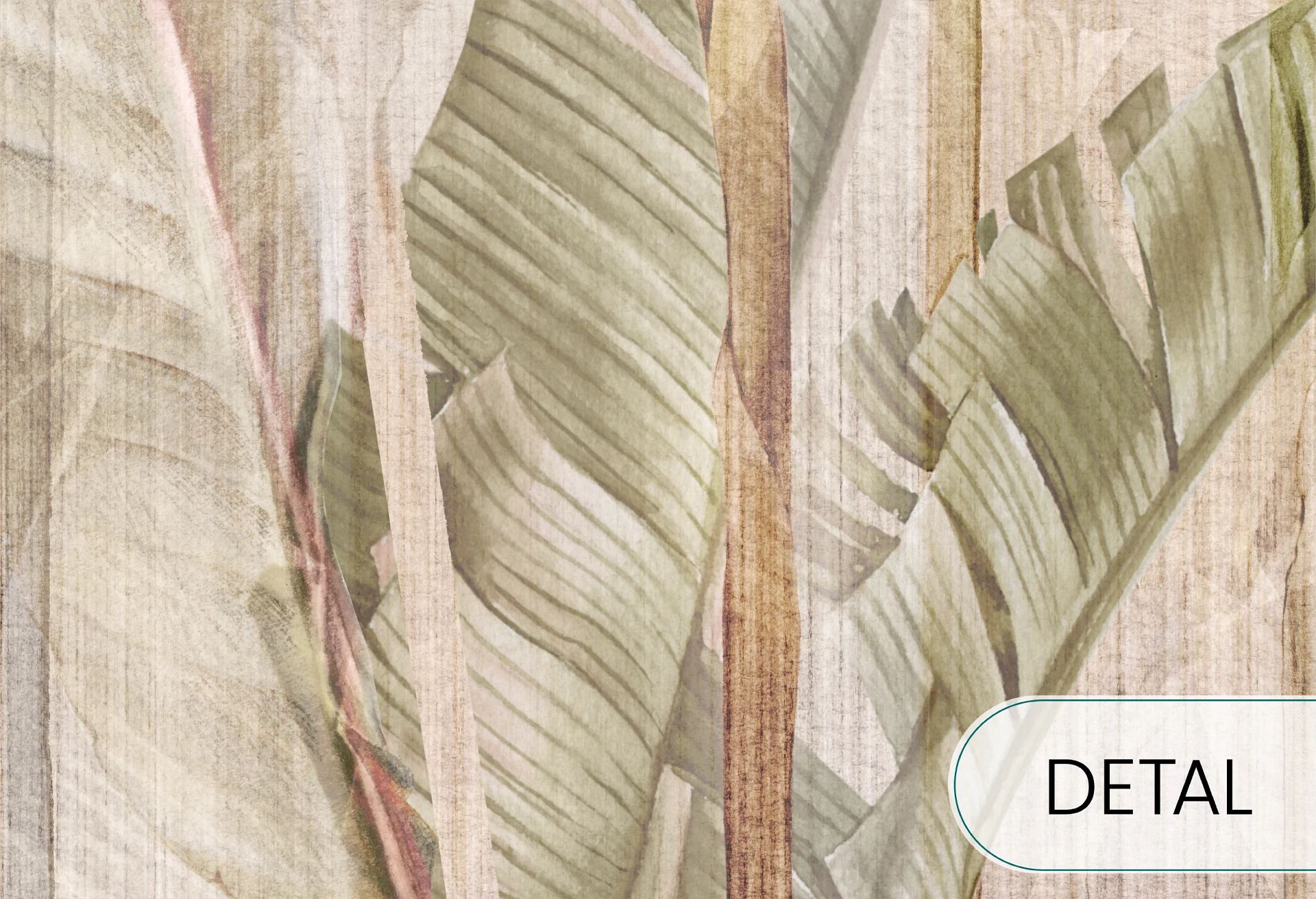 RIVIERA HERON - light - tapeta do salonu z kwiatami strelicji i czaplą siwą