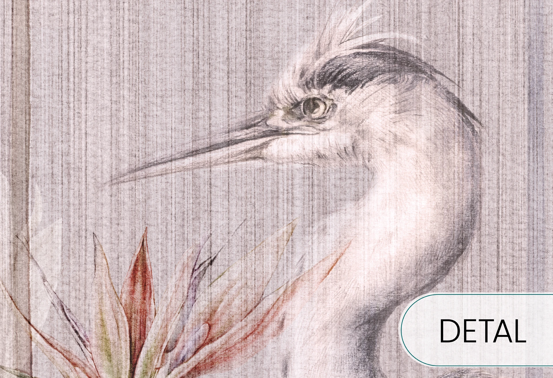 RIVIERA HERON - cool - egzotyczna tapeta do sypialni z czaplą