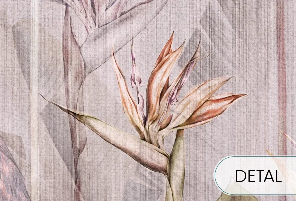 RIVIERA HERON - cool - egzotyczna tapeta do sypialni z czaplą - detal