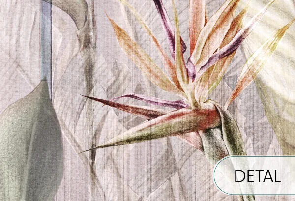 RIVIERA HERON - cool - egzotyczna tapeta do sypialni z czaplą - detal