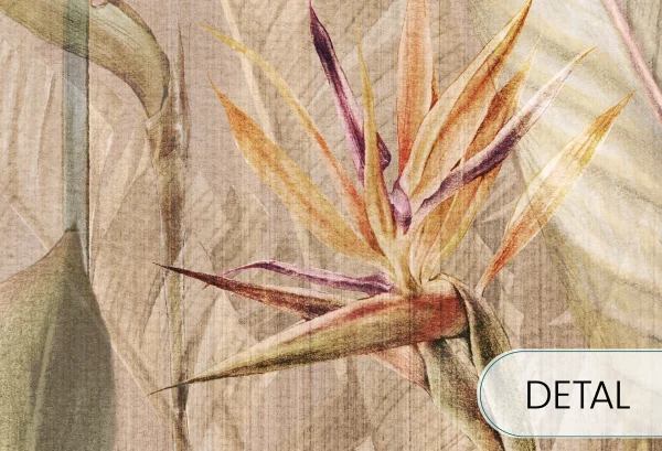 RIVIERA HERON - warm - tapeta z egzotycznymi roślinami w azjatyckim stylu - detal