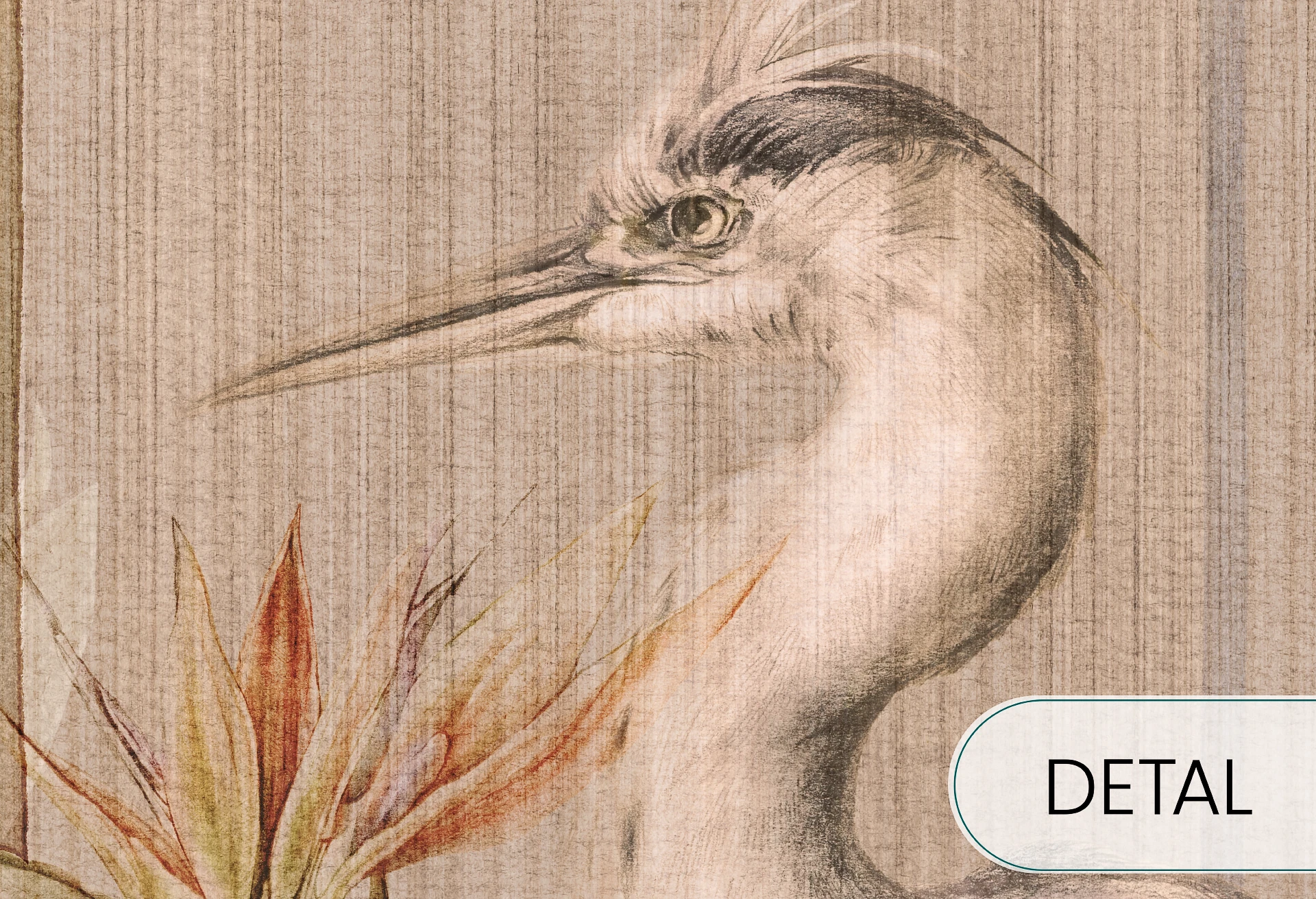 RIVIERA HERON - warm - tapeta z egzotycznymi roślinami w azjatyckim stylu