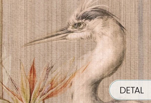 RIVIERA HERON - warm - tapeta z egzotycznymi roślinami w azjatyckim stylu - detal