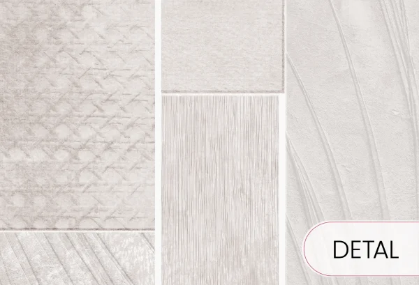 PALEO - grey - geometryczna tapeta z efektem nowoczesnej płaskorzeźby - detal