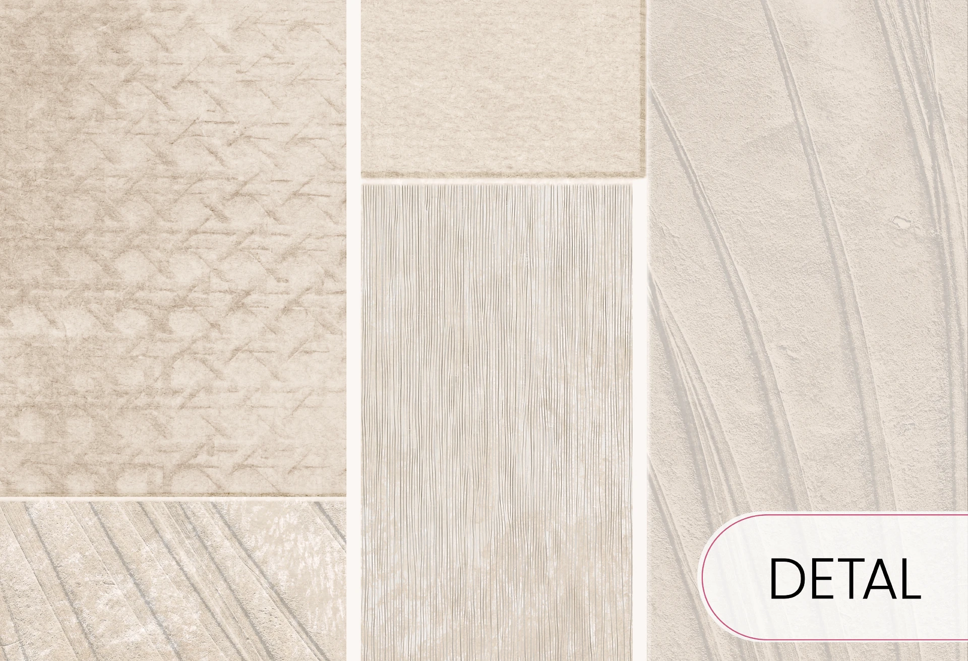 PALEO - beige - nowoczesna tapeta z nadrukowanym efektem  3D