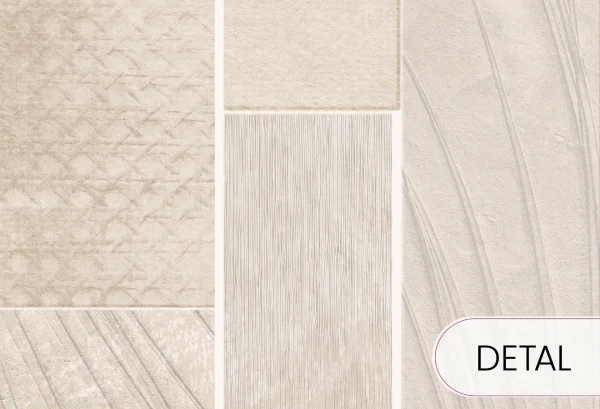 PALEO - beige - nowoczesna tapeta z nadrukowanym efektem  3D - detal