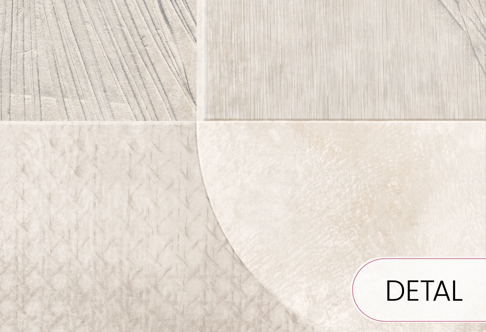PALEO - beige - nowoczesna tapeta z nadrukowanym efektem  3D