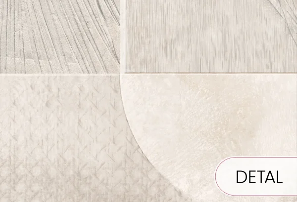 PALEO - beige - nowoczesna tapeta z nadrukowanym efektem  3D - detal