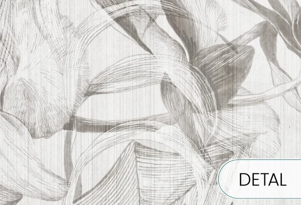 CANNA - silk - delikatna tapeta z rysunkiem tropikalnych kwiatów - detal