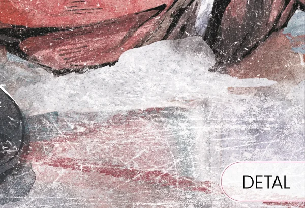 HOCKEY - red-- tapeta z motywem hokeja do pokoju nastolatka - detal