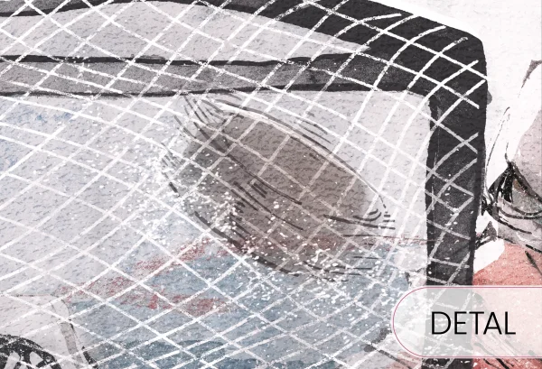 HOCKEY - red-- tapeta z motywem hokeja do pokoju nastolatka - detal