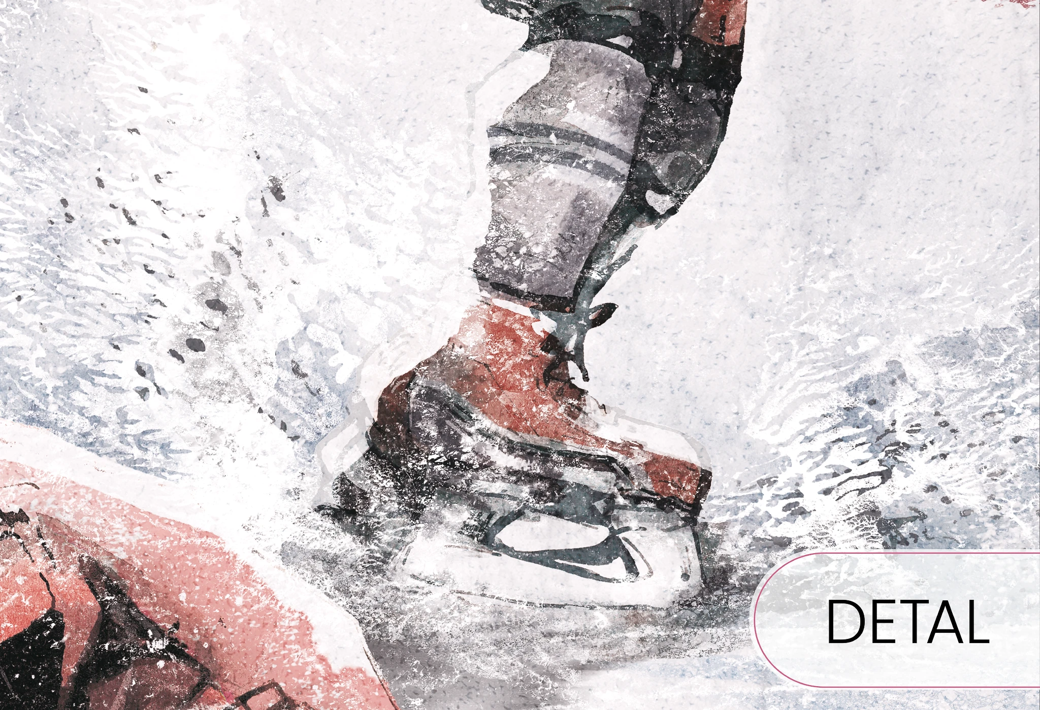 HOCKEY - red-- tapeta z motywem hokeja do pokoju nastolatka