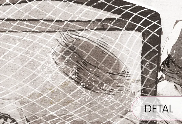 HOCKEY - yellow - tapeta z motywem hokeja do pokoju chłopca - detal