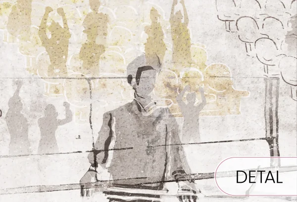 HOCKEY - yellow - tapeta z motywem hokeja do pokoju chłopca - detal