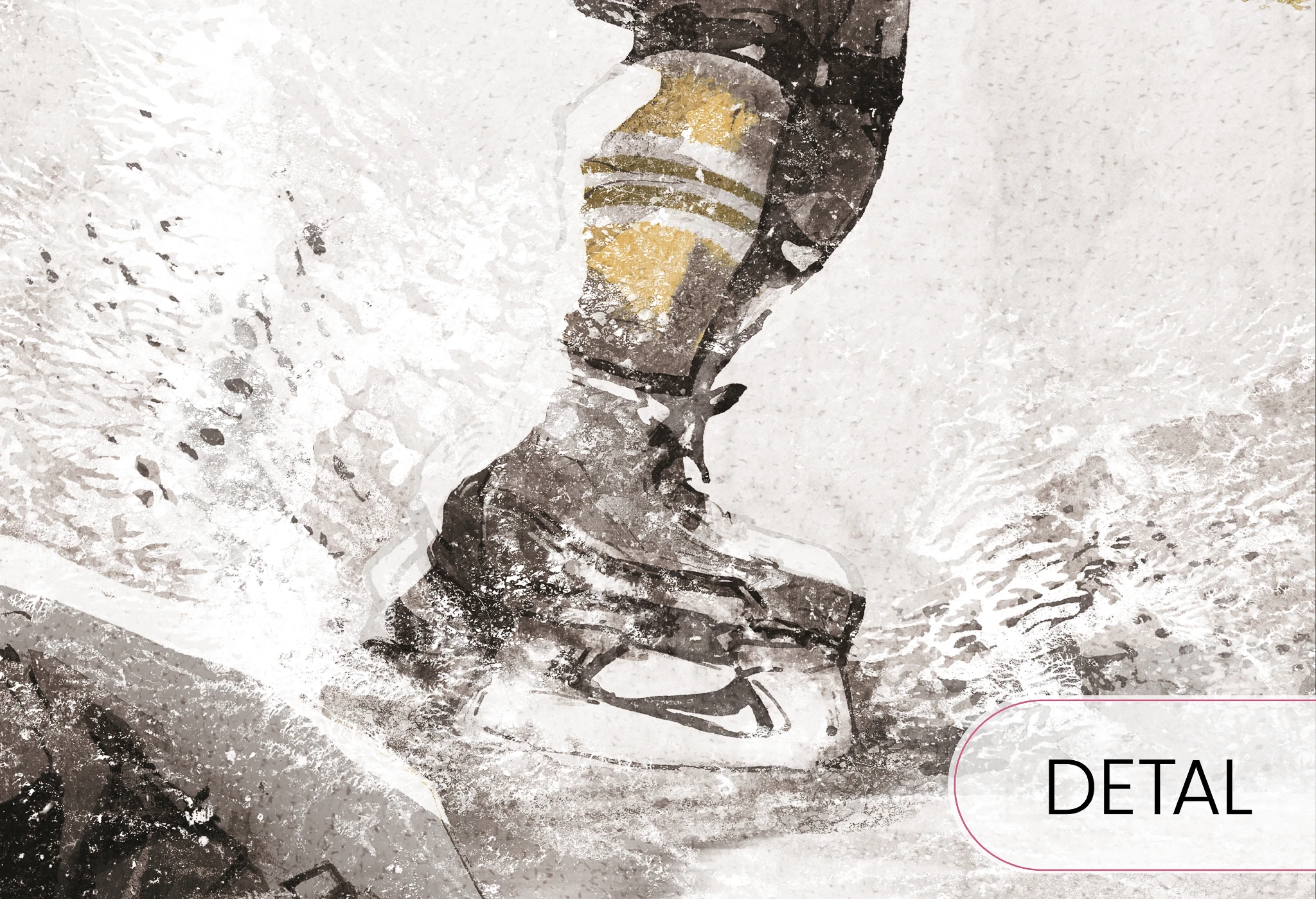 HOCKEY - yellow - tapeta z motywem hokeja do pokoju chłopca