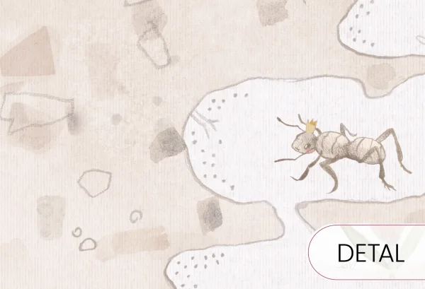 MINI ZOO - green - tapeta dla dziecka z leśnymi zwierzątkami - detal