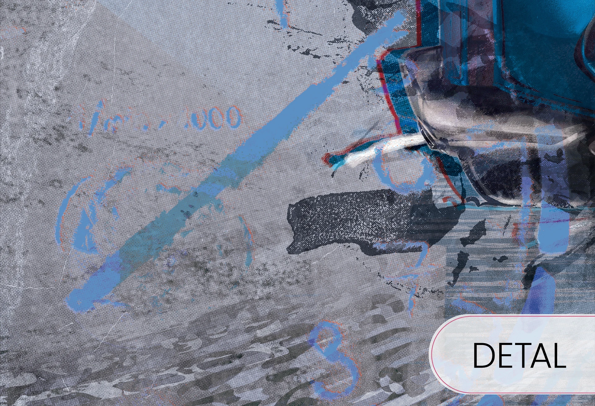 FAST CAR - blue- tapeta z motywem auta  do pokoju chłopca