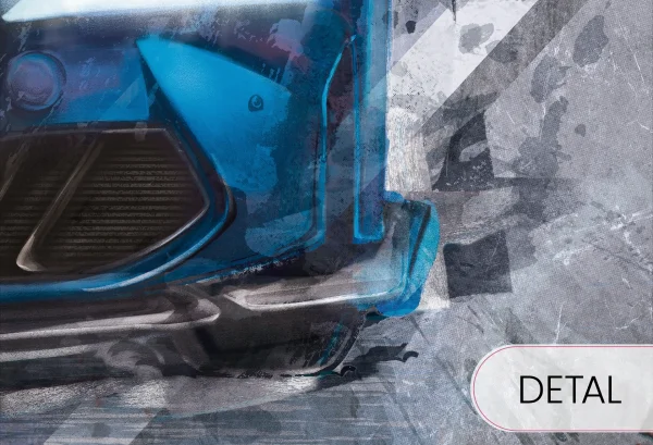 FAST CAR - blue- tapeta z motywem auta  do pokoju chłopca - detal