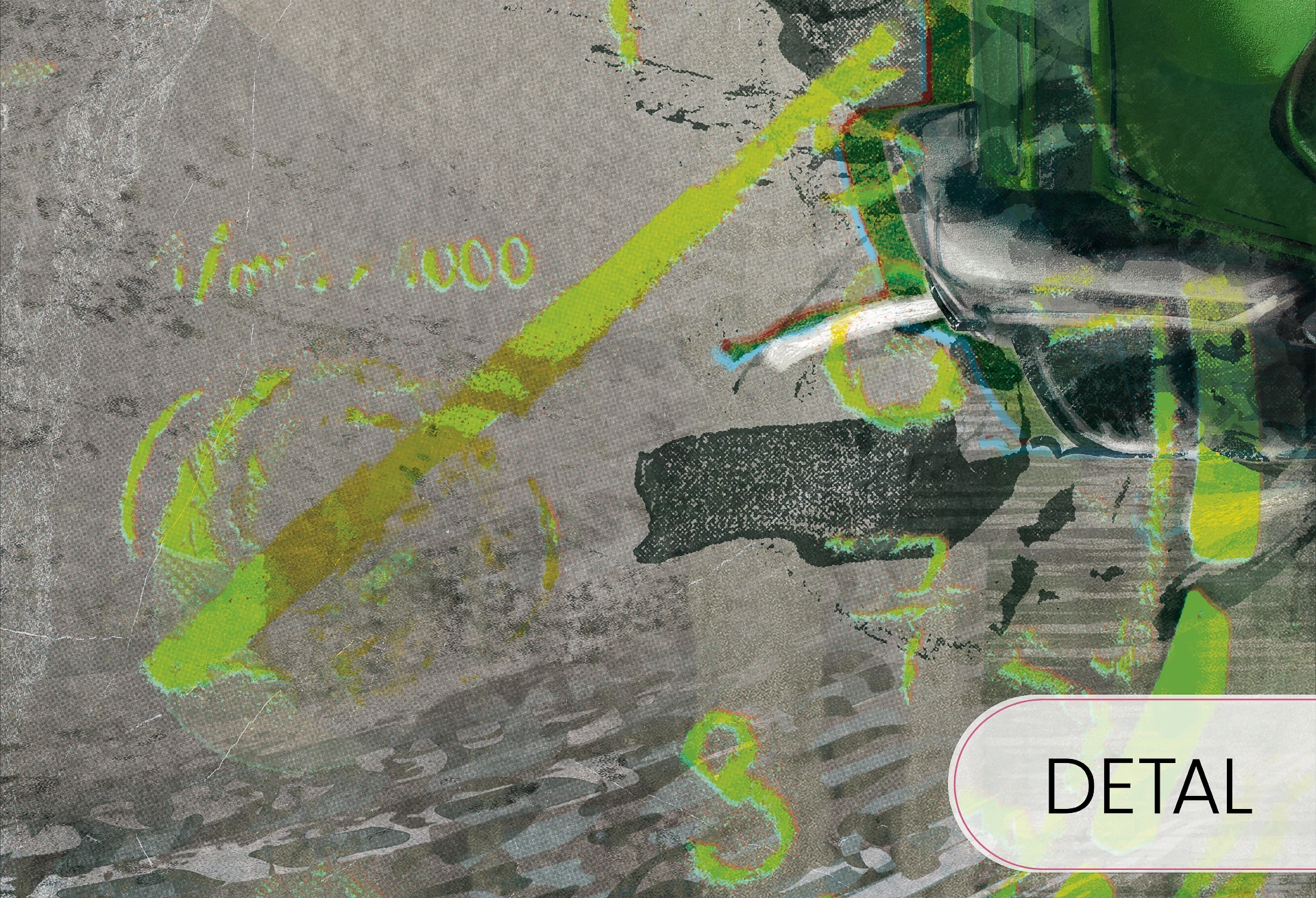 FAST CAR - green -  tapeta z samochodem do pokoju nastolatka