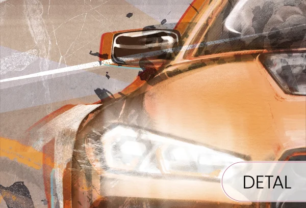 FAST CAR - orange-  tapeta ze sportowym samochodem - detal