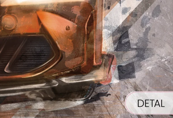 FAST CAR - orange-  tapeta ze sportowym samochodem - detal