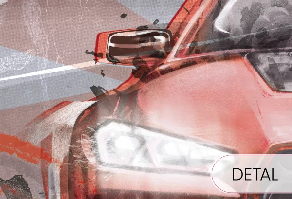 FAST CAR -red-  tapeta do pokoju nastolatka - detal