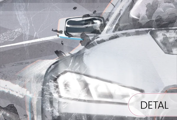 FAST CAR -white-  tapeta idealna dla chłopaka - detal