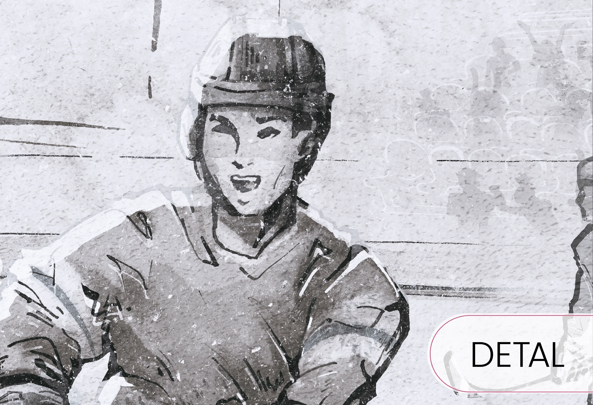 HOCKEY -ice grey  - tapeta z motywem hokeja do pokoju chłopca