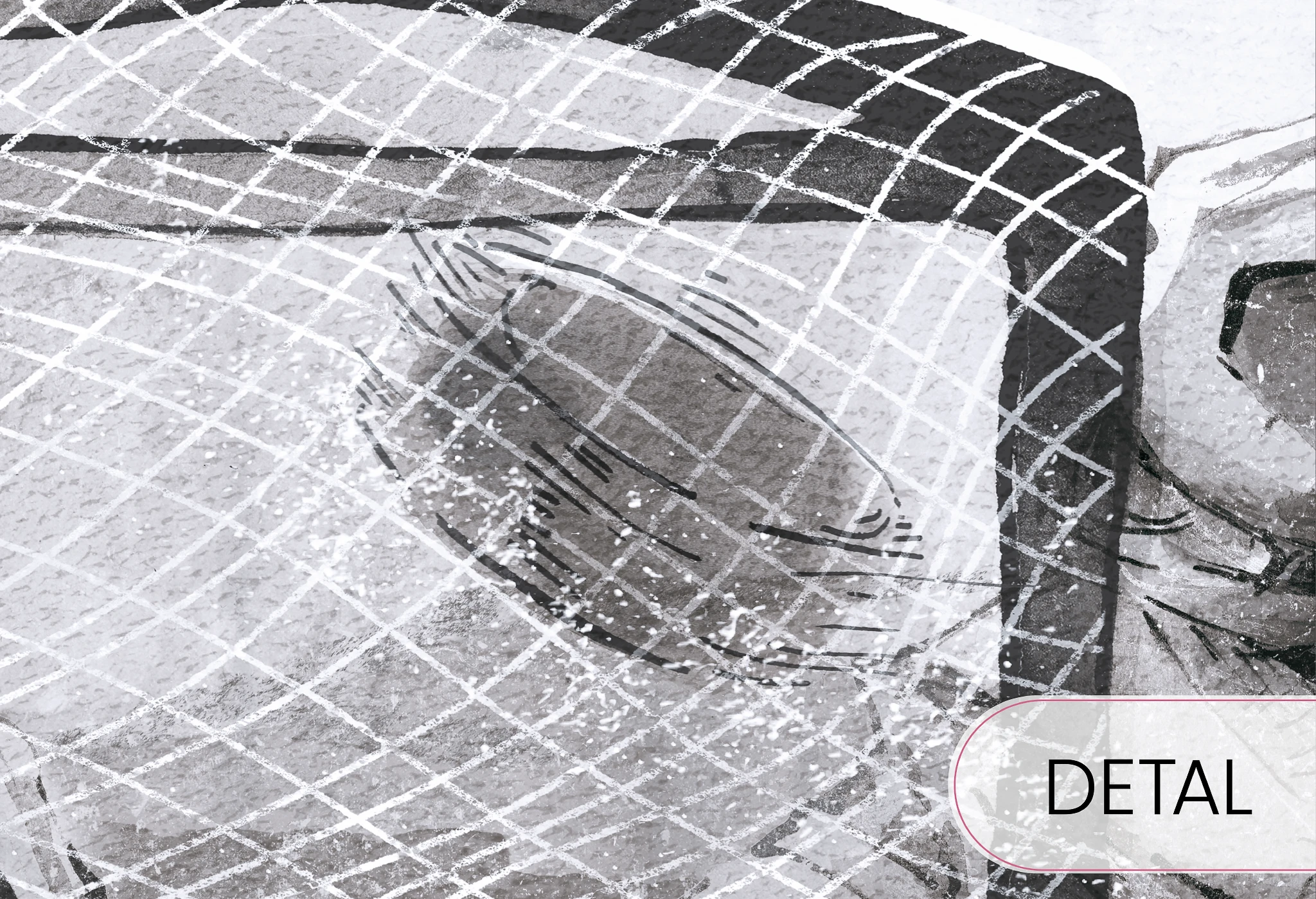 HOCKEY -ice grey  - tapeta z motywem hokeja do pokoju chłopca